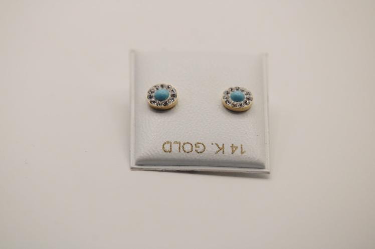 Screw Back Stud Earrings 14k circle