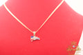 Small cuban link chain Dominican map flag colors 14k