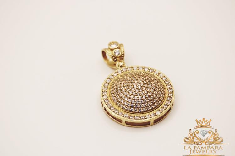 Round fancy pendant 14k