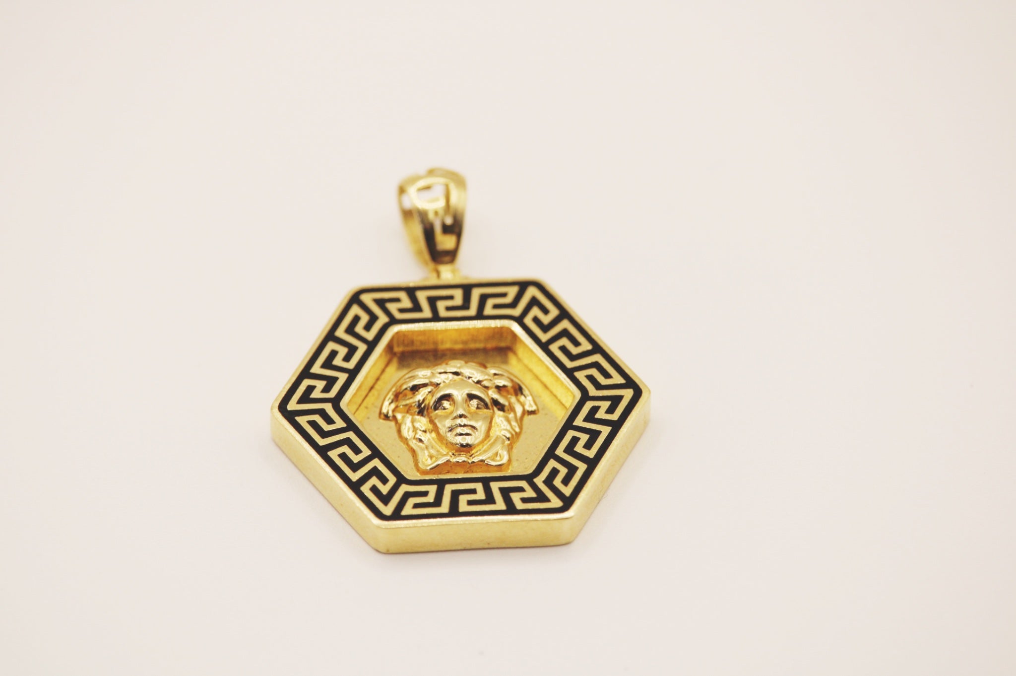 Face black pendant 14k
