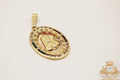 Jesus face color stone CZ 14k