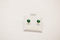 Green Screw Back Stud Earrings 14k