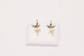 Hanging cross Jesus  hoops 14k