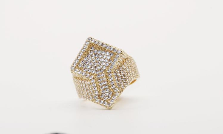 Fancy cross men ring 14k