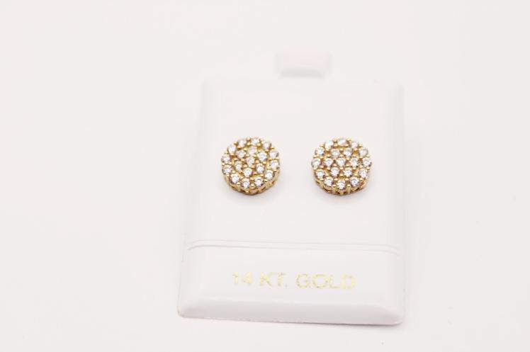 Round circle Earring 14k