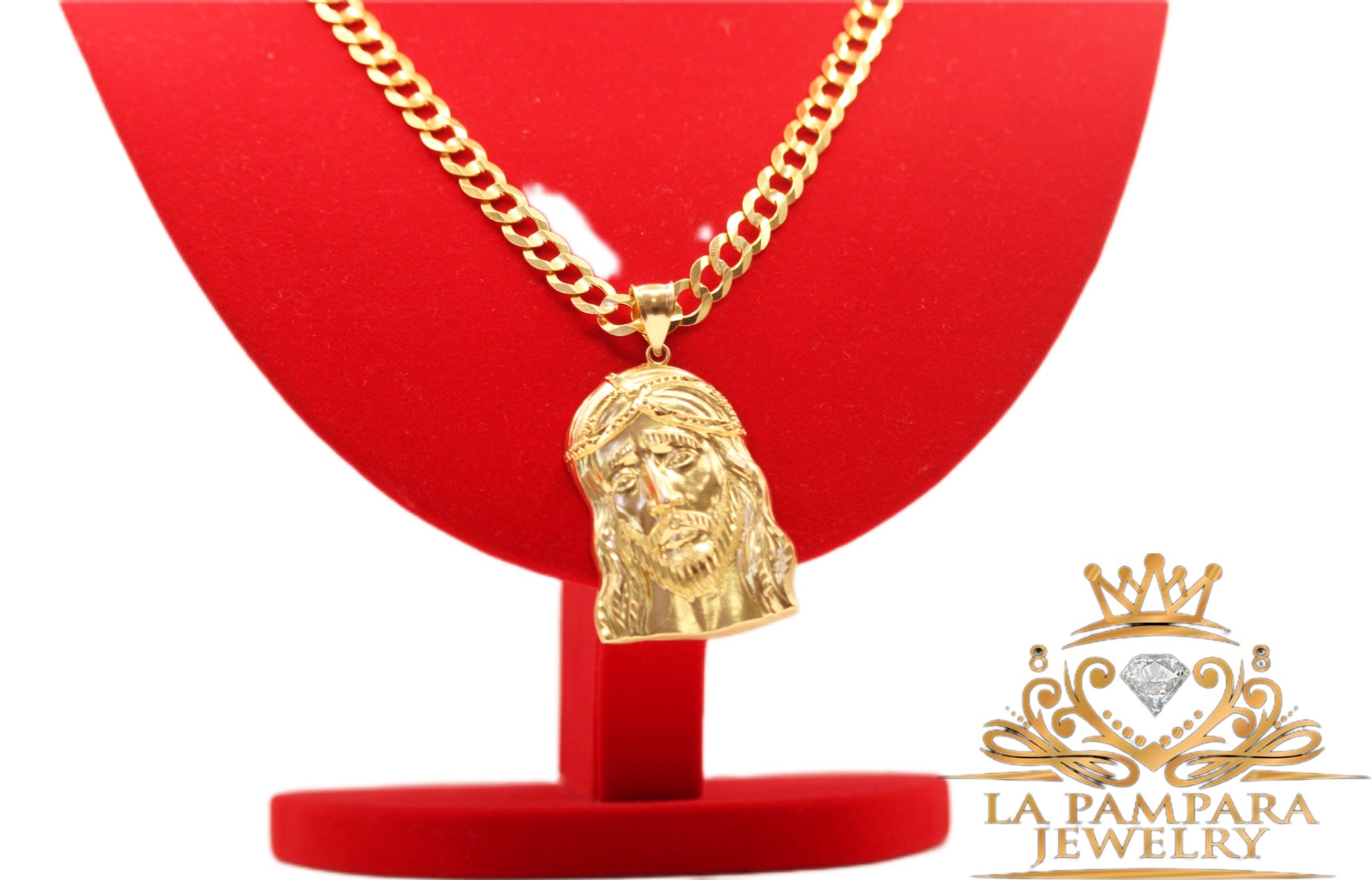 Cuban chain Jesus face 14k Real Gold