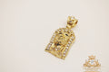Jesus face CZ pendant 14k
