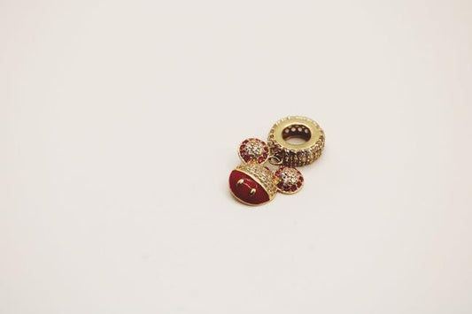 Lady bug Bracelet charm 14k