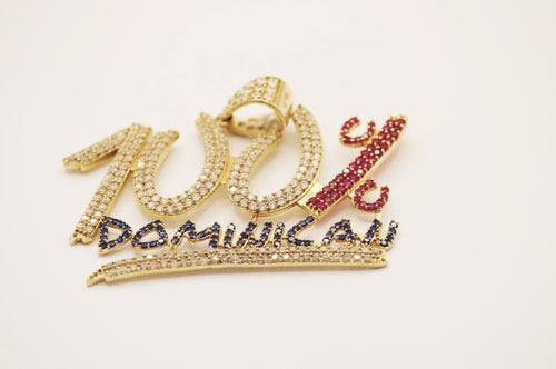 100% Dominican pendant 14k