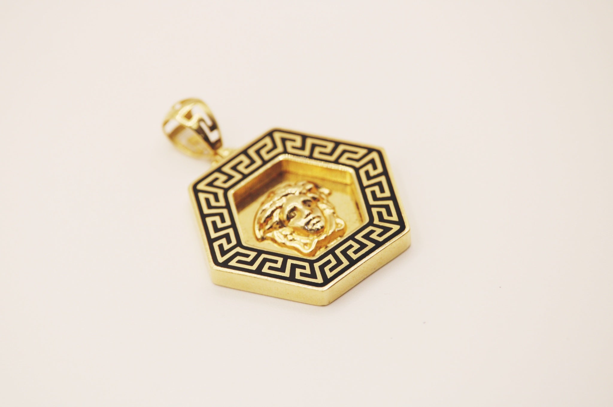 Face black pendant 14k