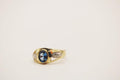 Virgen Blue stone men ring 14k