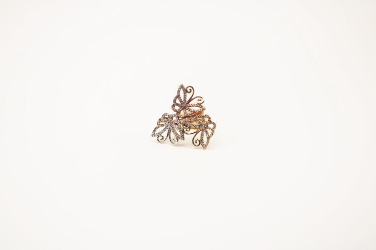 three butterfly  women ring 14k