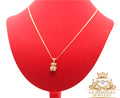Cuban chain bear pendant 14k gold