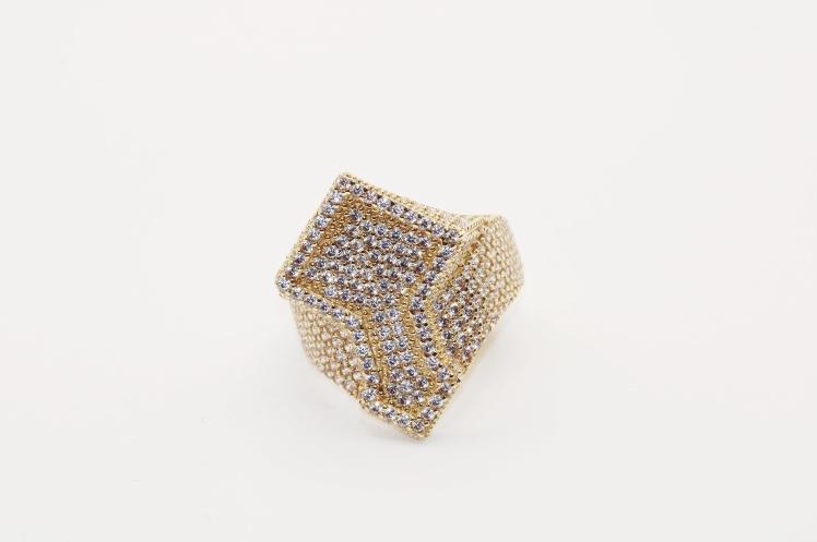 Fancy cross men ring 14k