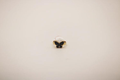 Black butterfly ring 14k