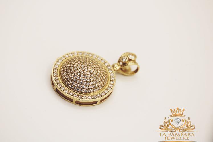 Round fancy pendant 14k