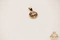Dominican flag small pendant 14k