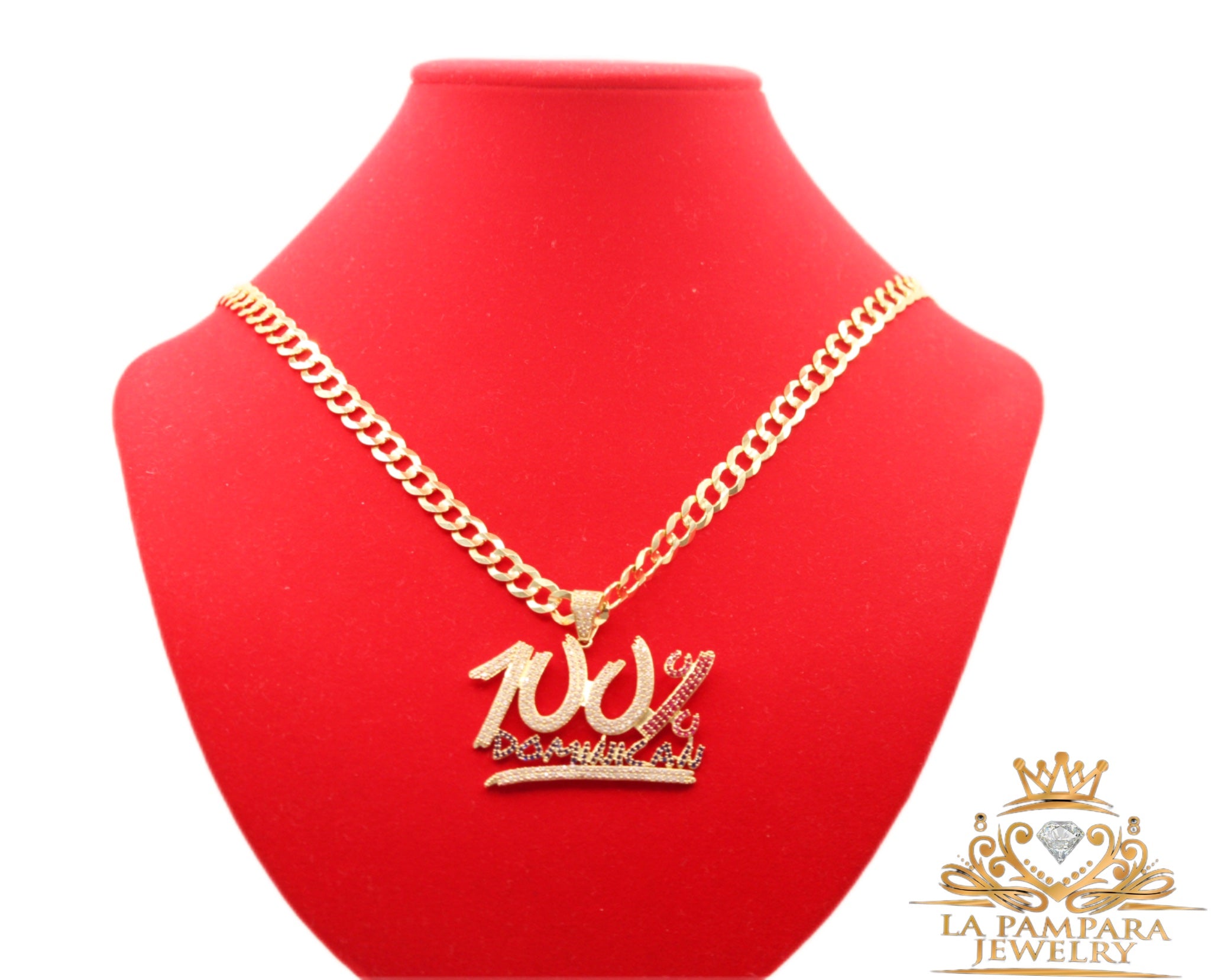 Cuban chain 100% domician pendant