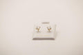 Screw Back Stud Earrings White stone 14k