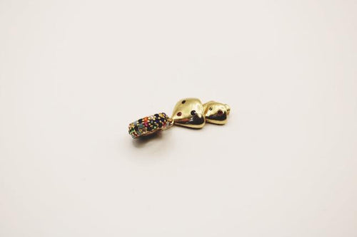 Colorful Hongo charm 14k