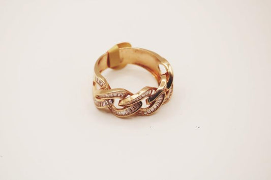 Rose 14k Cuban link Ring